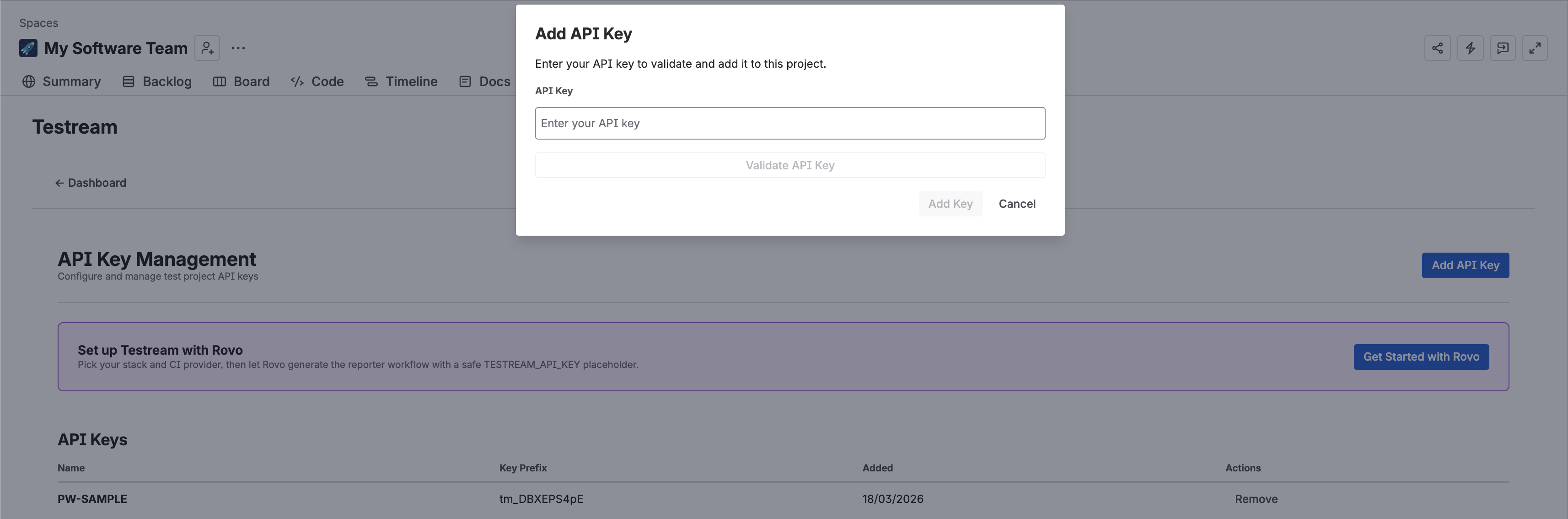 Add Project API Key