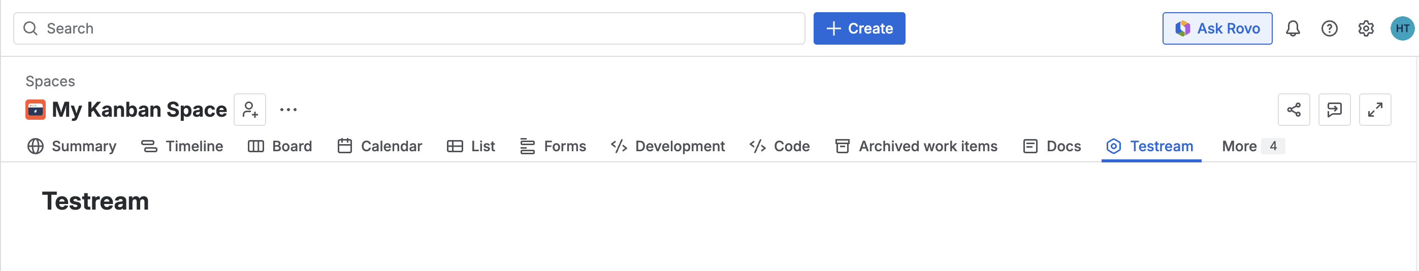 Example Jira Navigation Bar